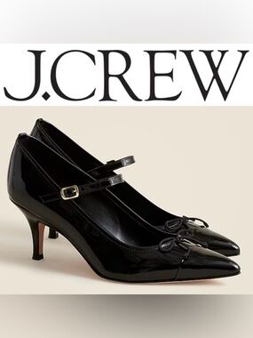 J. Crew Patent Leather Cap Toe Mary Jane Pumps - Made in Italy